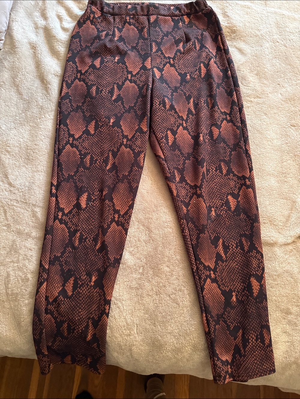 Missguided Black & Brown Snakeskin Wide Leg Pants